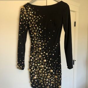 Gold beaded short dress
